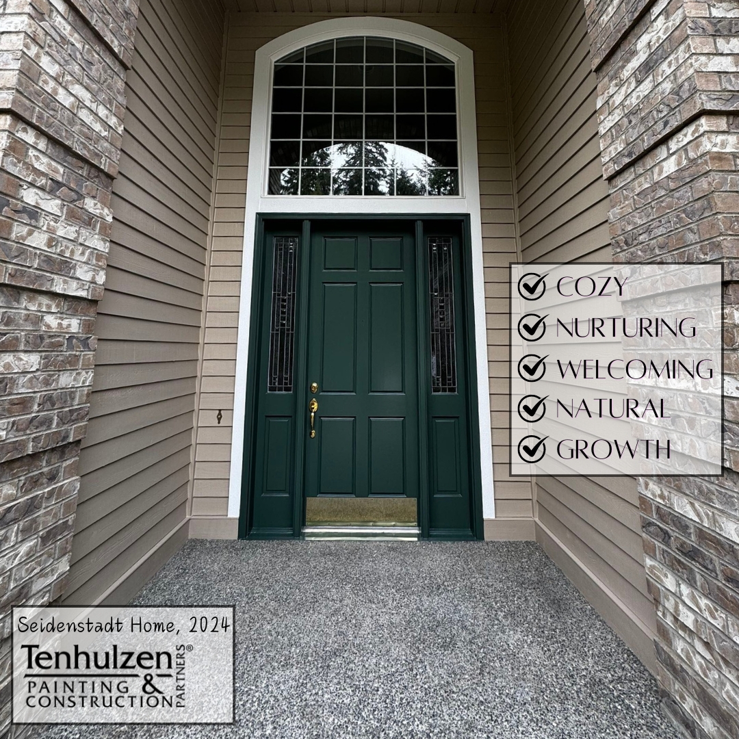 Green front door